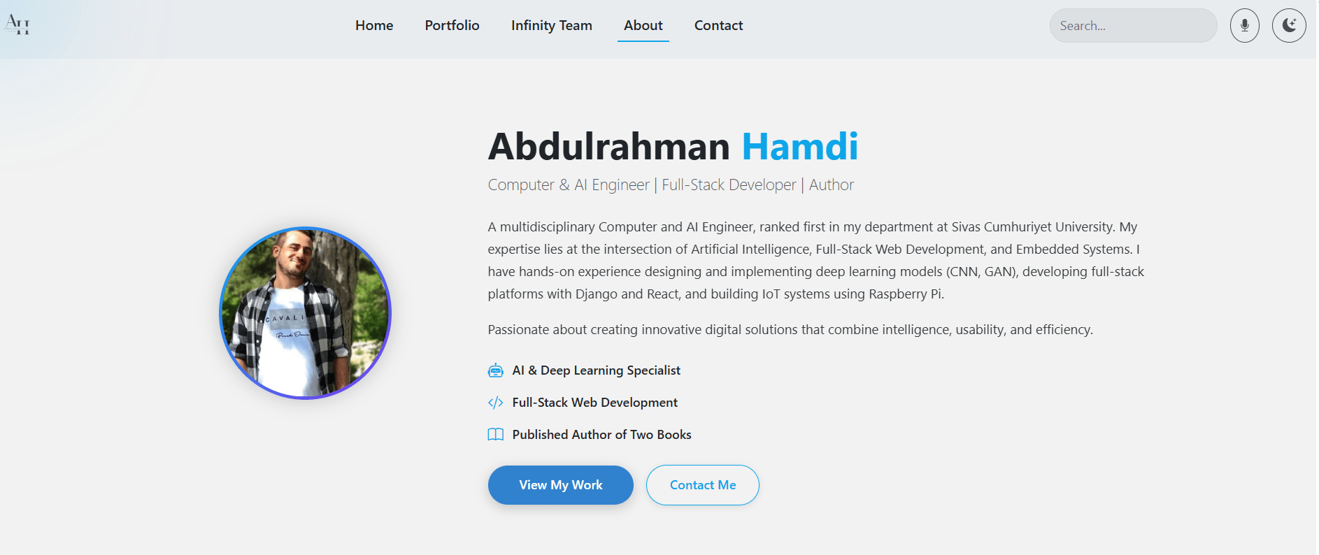 Personal Portfolio & Infinity Team Platform gallery image 1