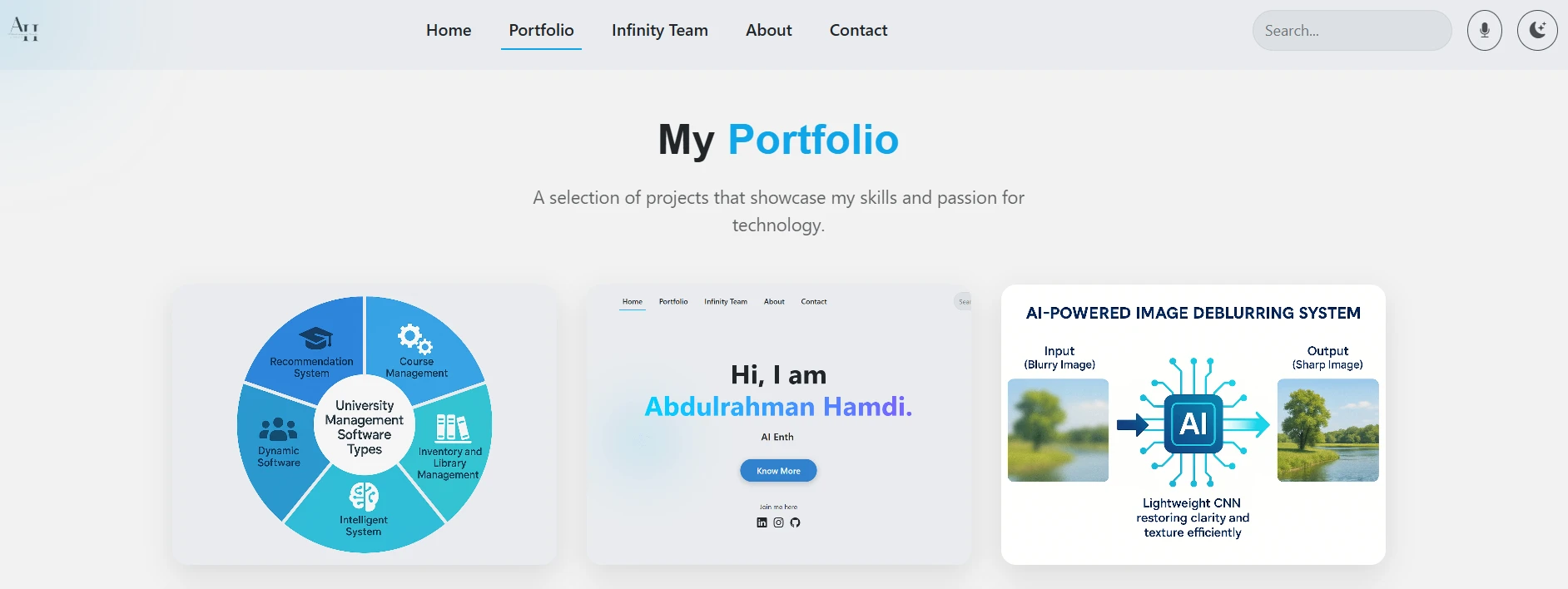 Personal Portfolio & Infinity Team Platform gallery image 2
